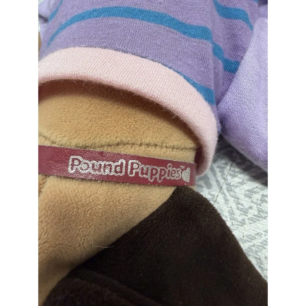 Vintage 1985 Tonka Pound Puppies Brown Plush Dog Floppy Ears With Outfit 18”